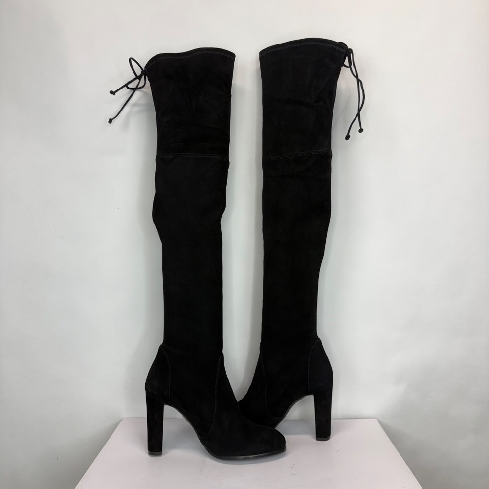 New Stuart Weitzman Highland Over The Knee Boot Black Suede Sz 9 - Picture 11 of 16